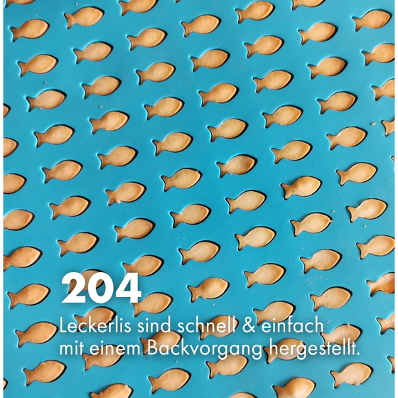 Mini Fisch (2cm) Leckerli Backmatte  Petrol marmor