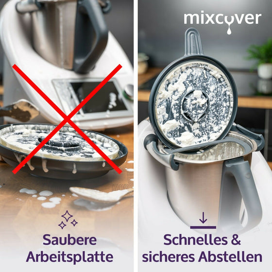 Deckelhalter und Abstreifhilfe kompatibel mit Vorwerk Thermomix TM6 TM5