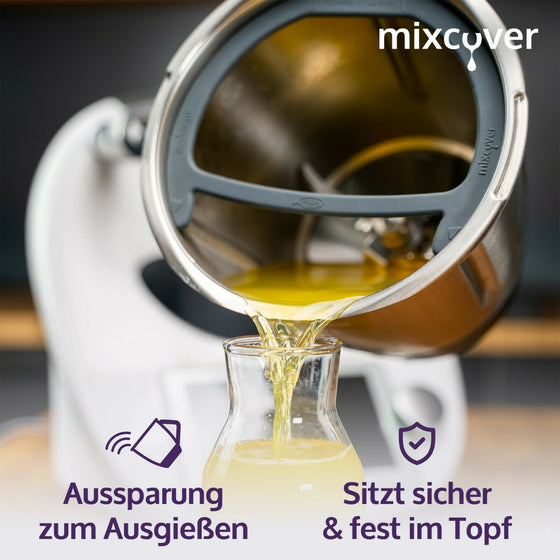 Deckelhalter und Abstreifhilfe kompatibel mit Vorwerk Thermomix TM6 TM5
