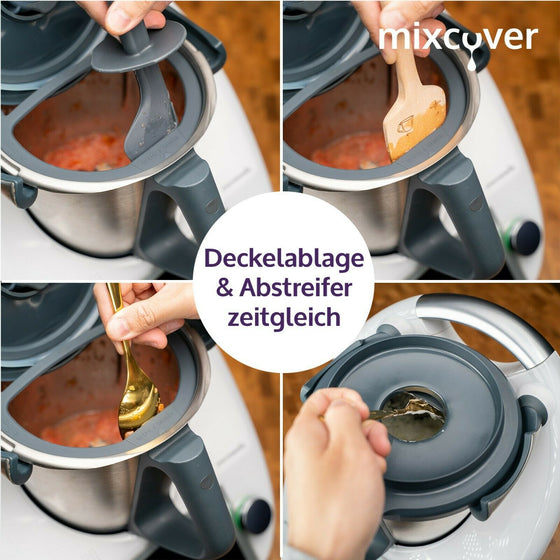 Deckelhalter und Abstreifhilfe kompatibel mit Vorwerk Thermomix TM6 TM5